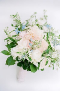 Mount Lebanon Floral bridal bouquet with pink peonies and white roses