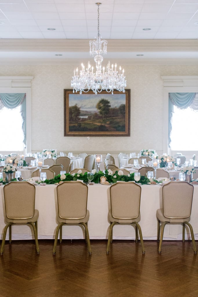 Elegant ballroom set up at the Pittsburgh Field Club