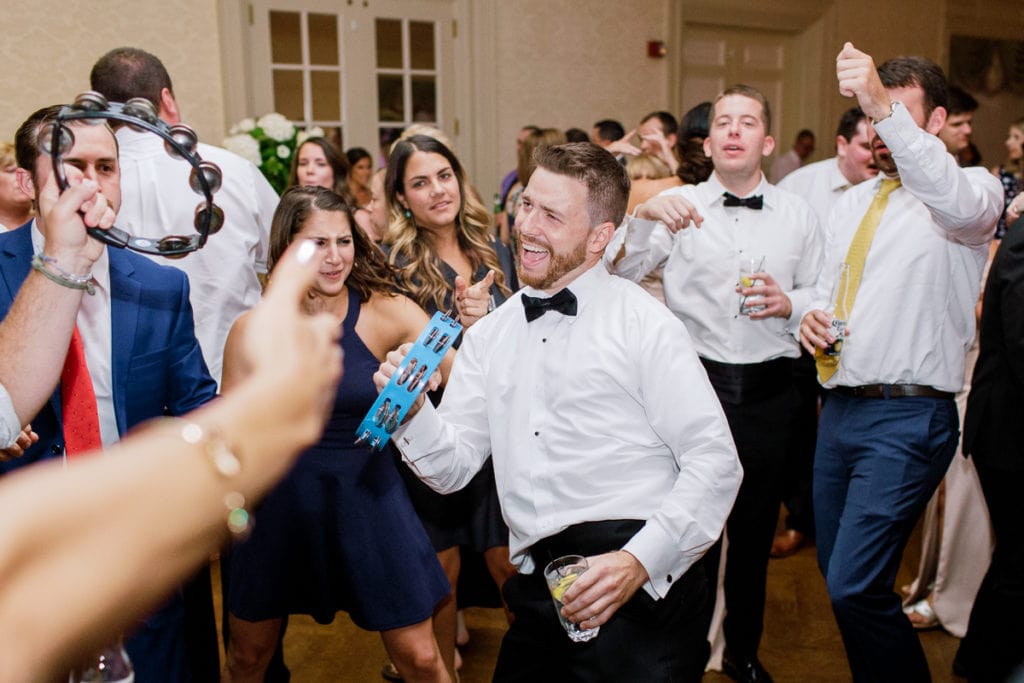 Guests dancing at wedding reception at the Pittsburgh Field Club