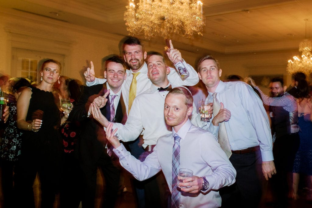 Guests dancing at wedding at Pittsburgh field Club