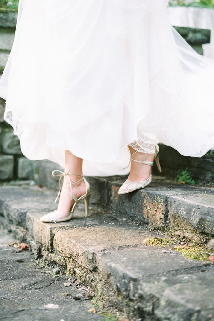 Strappy wedding heels captured by Lauren Renee