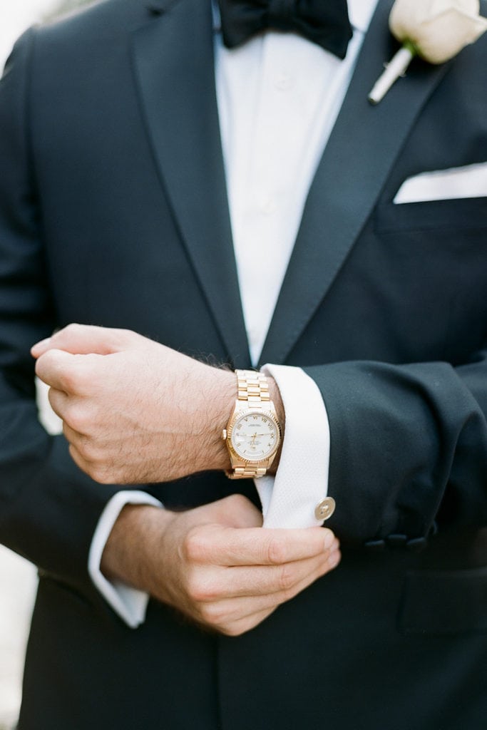 Groom's gold watch and cufflinks