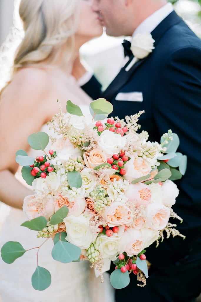 Pink and rose wedding bouquet