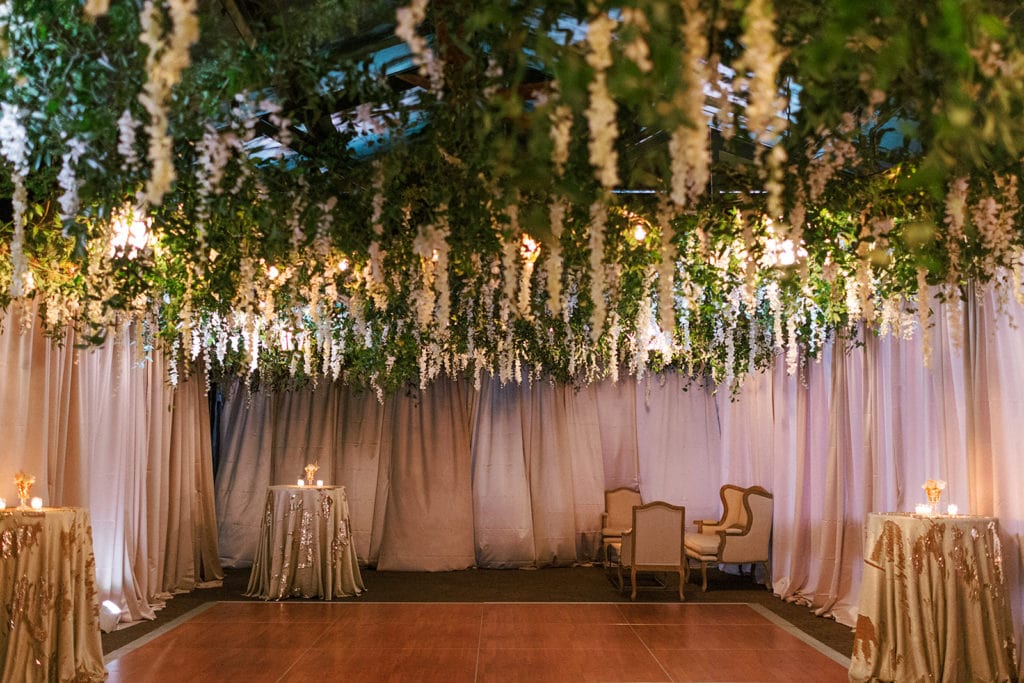 Cascading floral canopy by Mocha Rose Floral