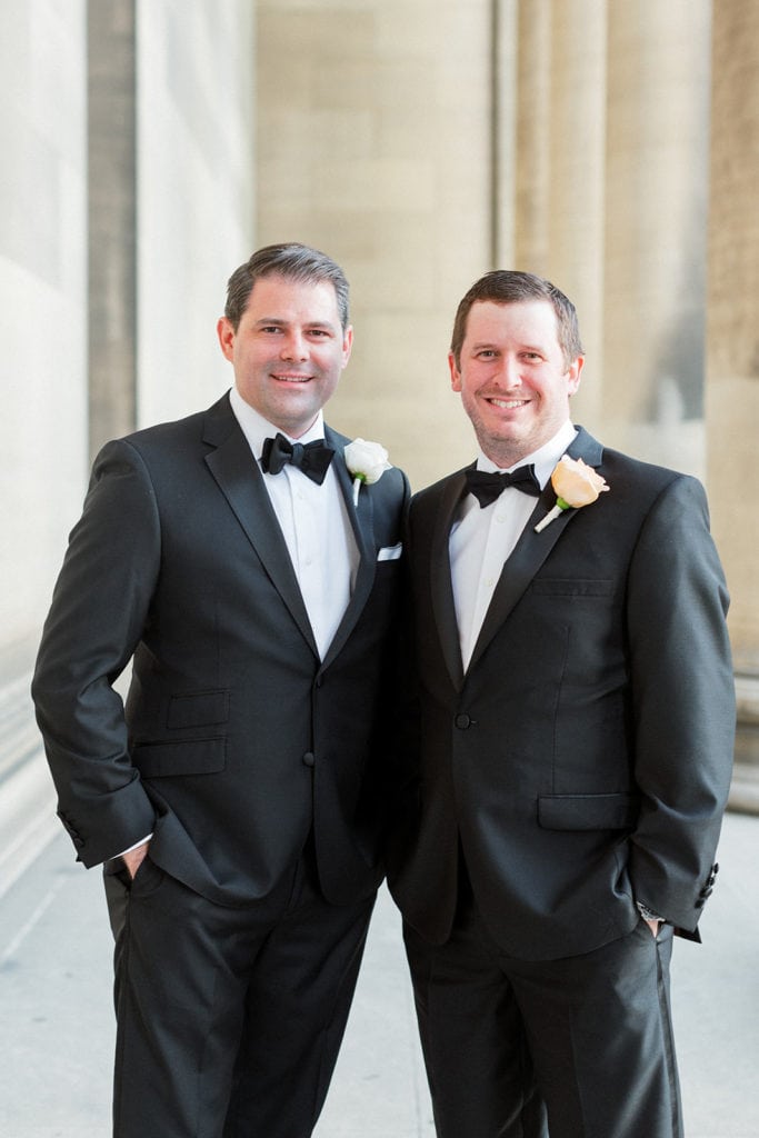 Classic black wedding tuxedos