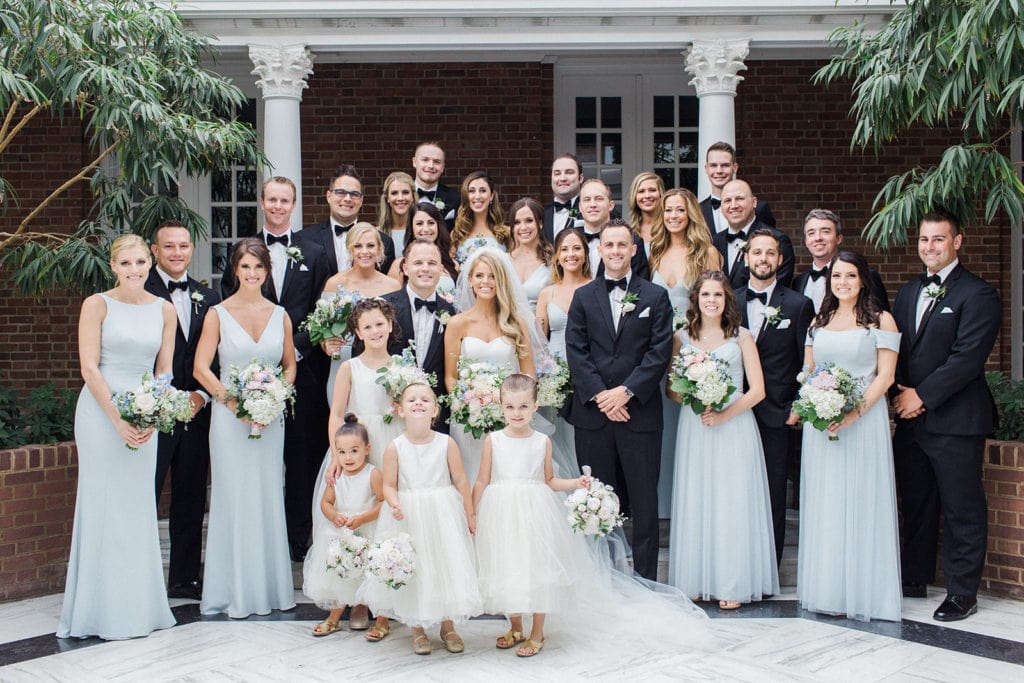 Wedding party portrait for Pittsburgh Field Club wedding