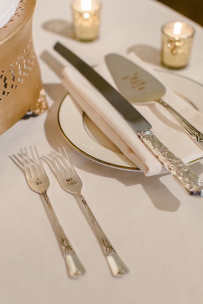 Wedding utensils for the bride and groom