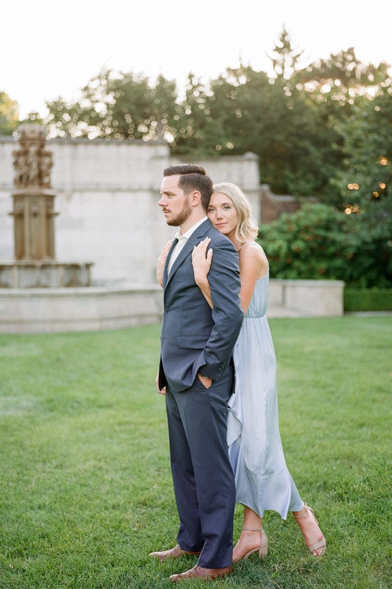 Styled in Blue Engagement Session at Mellon Park - Lauren Renee