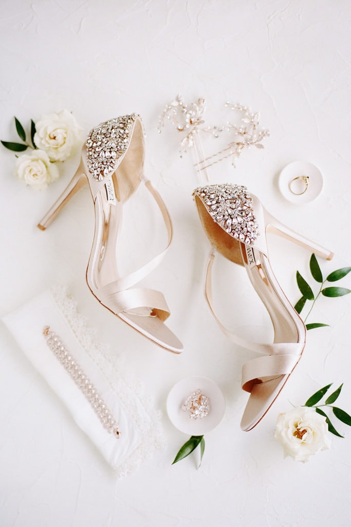 Ivory Badgley Mischka embellished wedding shoes