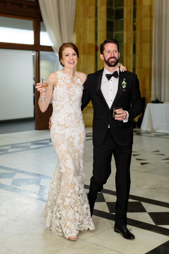 Bride and groom entrance at Pennsylvanian wedding