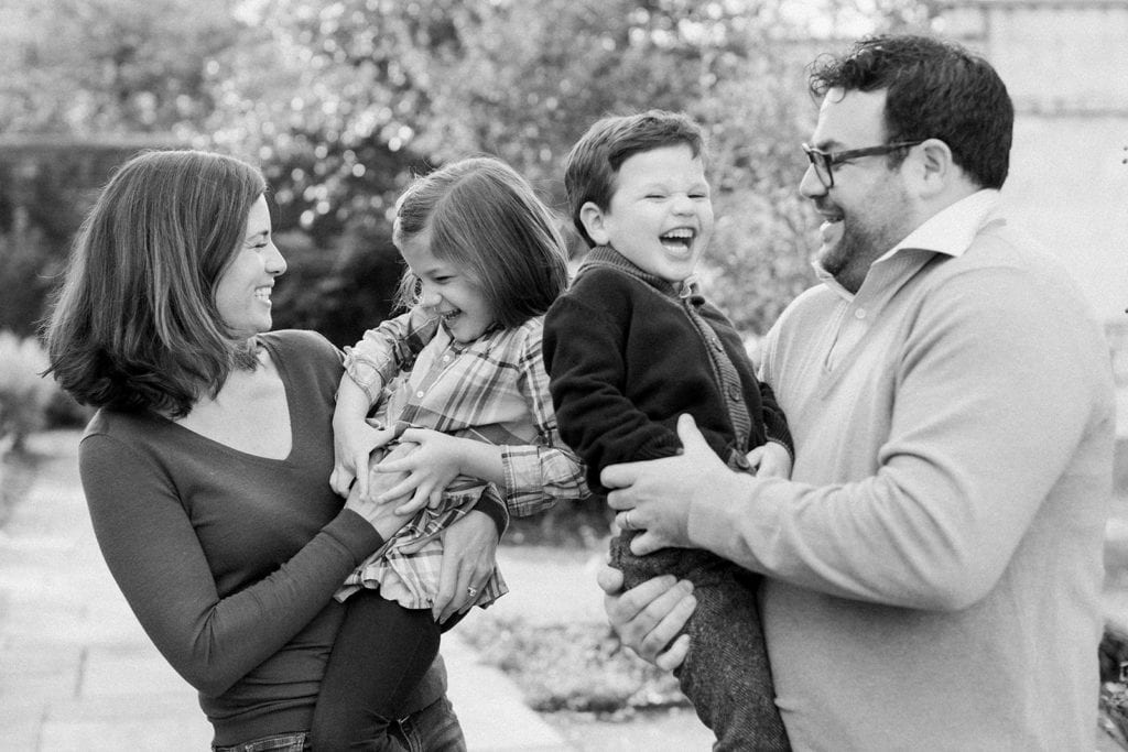 Black and white family portrait by Lauren Renee Photography