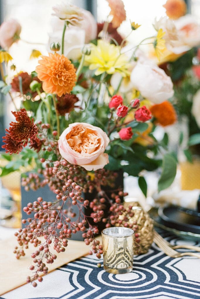 Warm wedding flowers