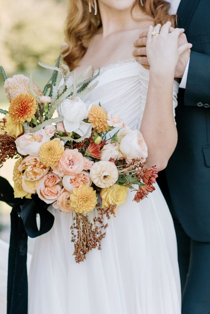 Warm colored wedding bouquet