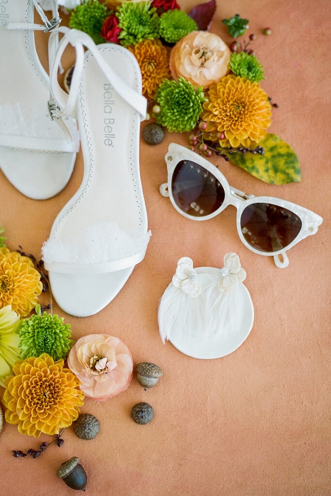 Chic white wedding sunglasses