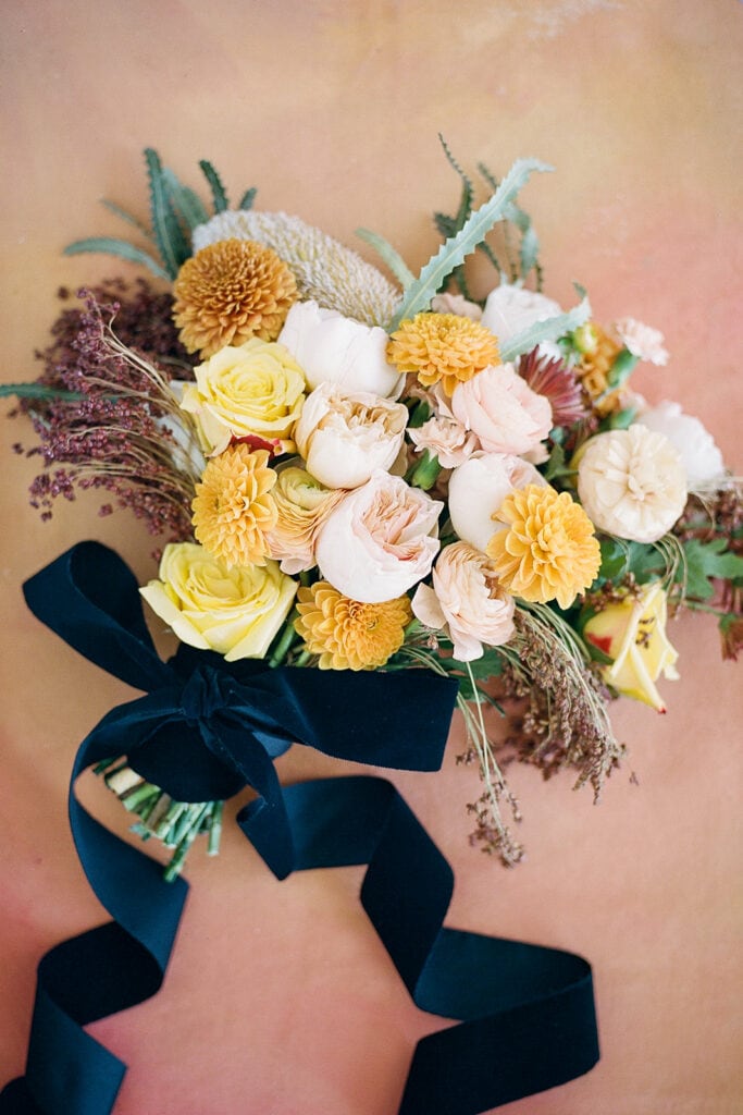 Marigold yellow wedding bouquet