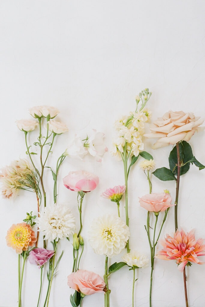 Pink and white wedding flowers