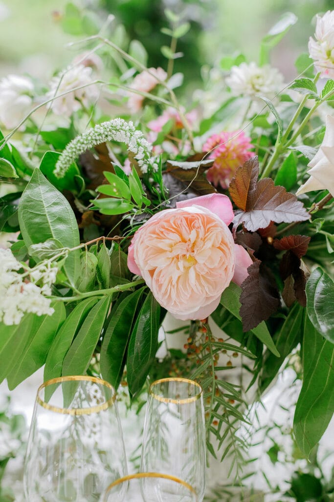 Pink wedding flowers