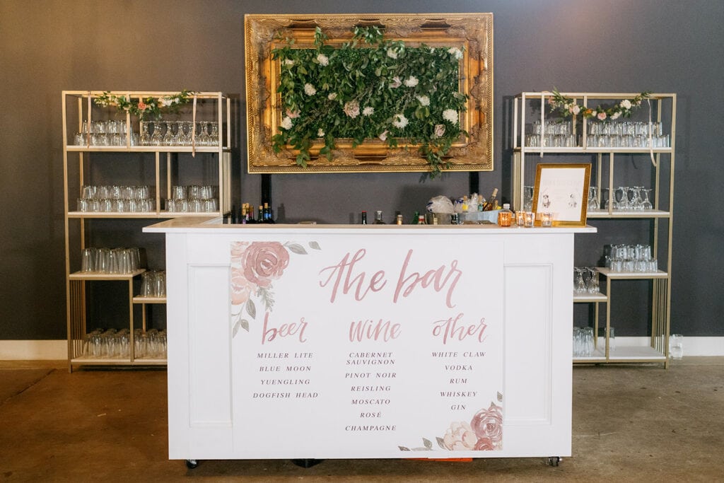 Upscale wedding bar design