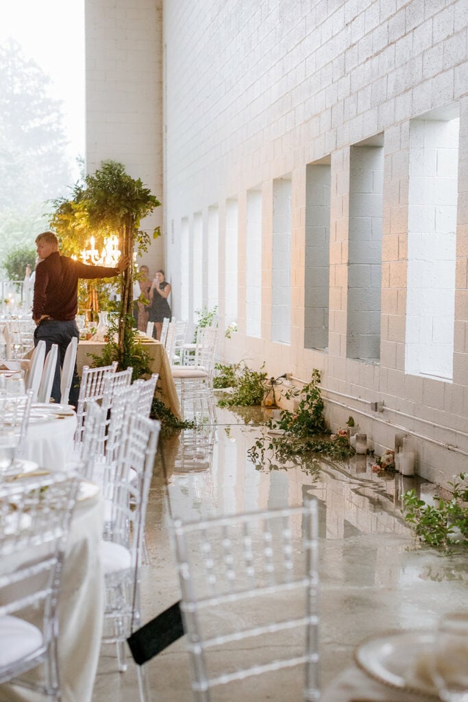 Wedding decor knocked down by microburst