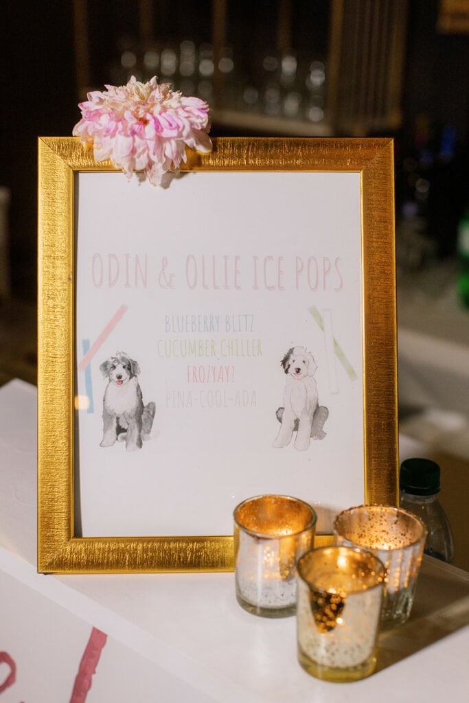 Custom ice pop wedding sign