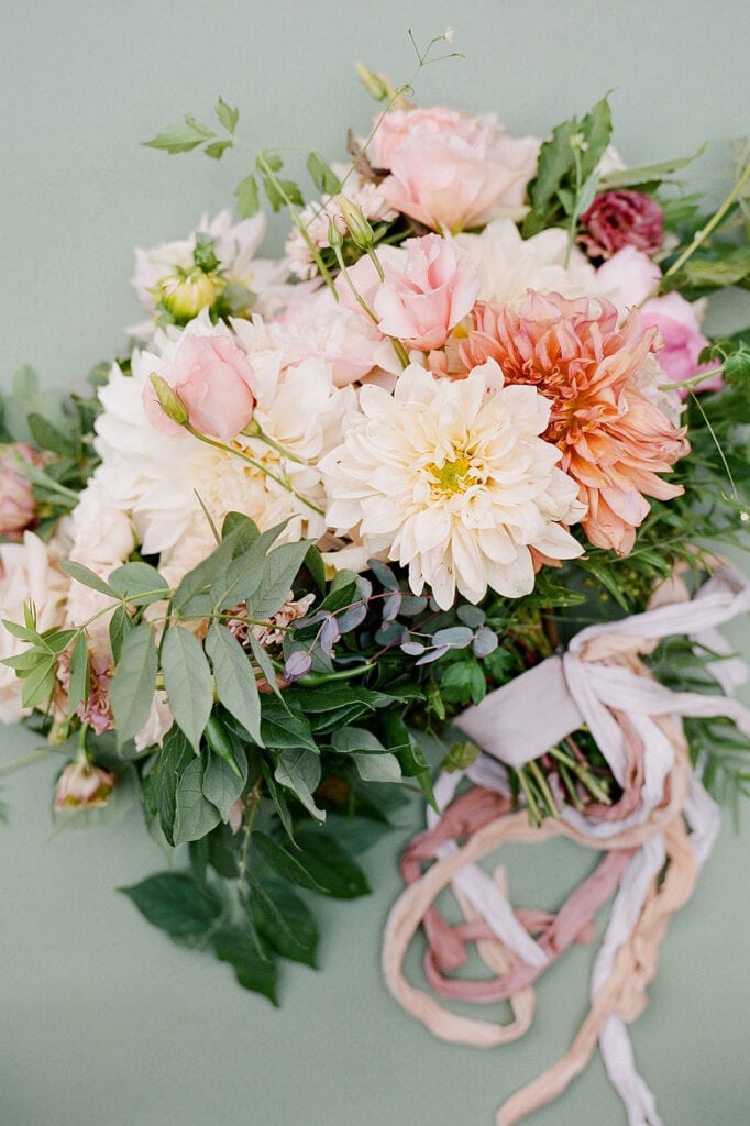 Pink and white wedding bouquet