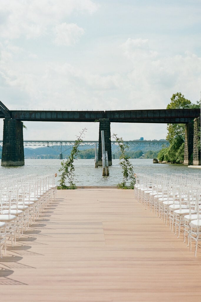 Outdoor Riverfront wedding ceremony