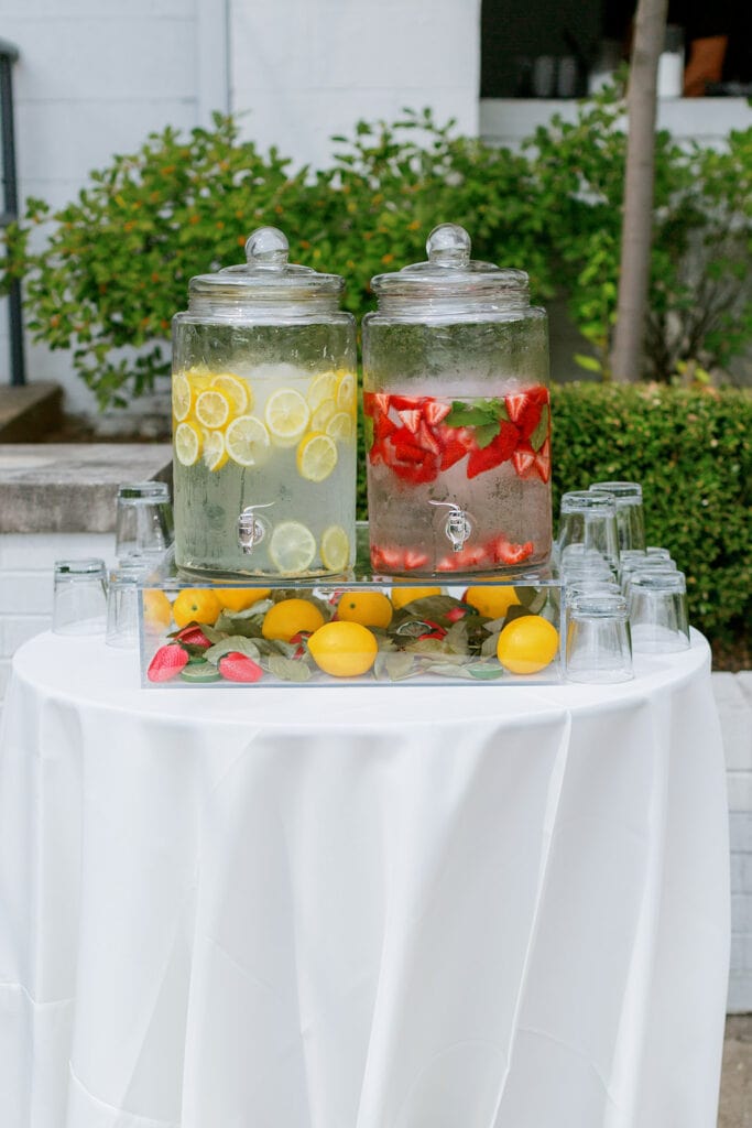 Wedding ceremony drink station