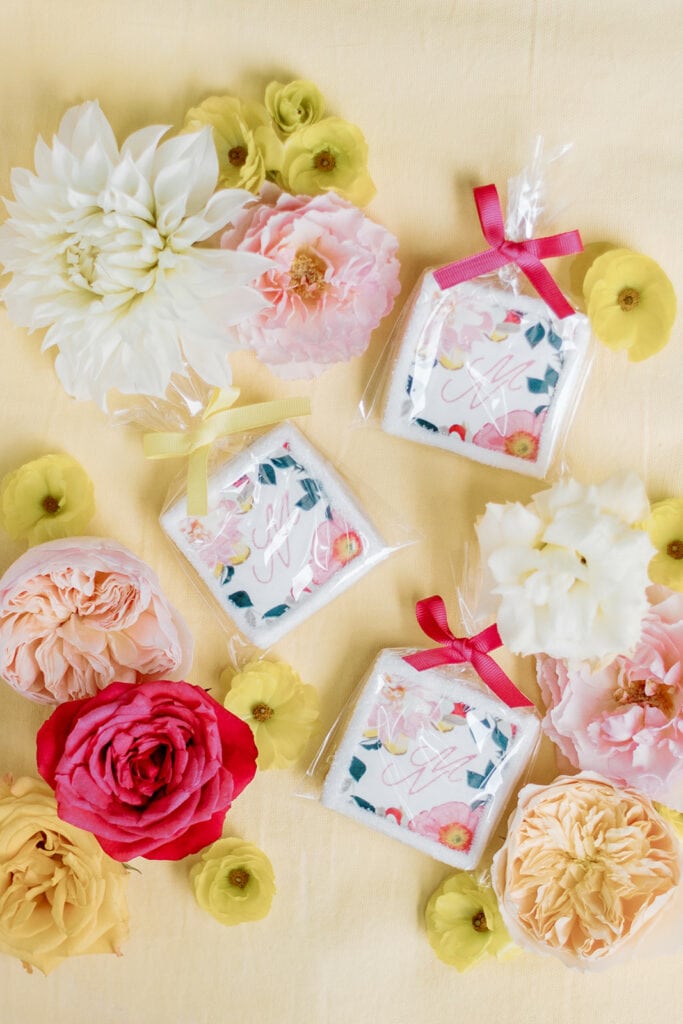 Monogrammed floral cookies