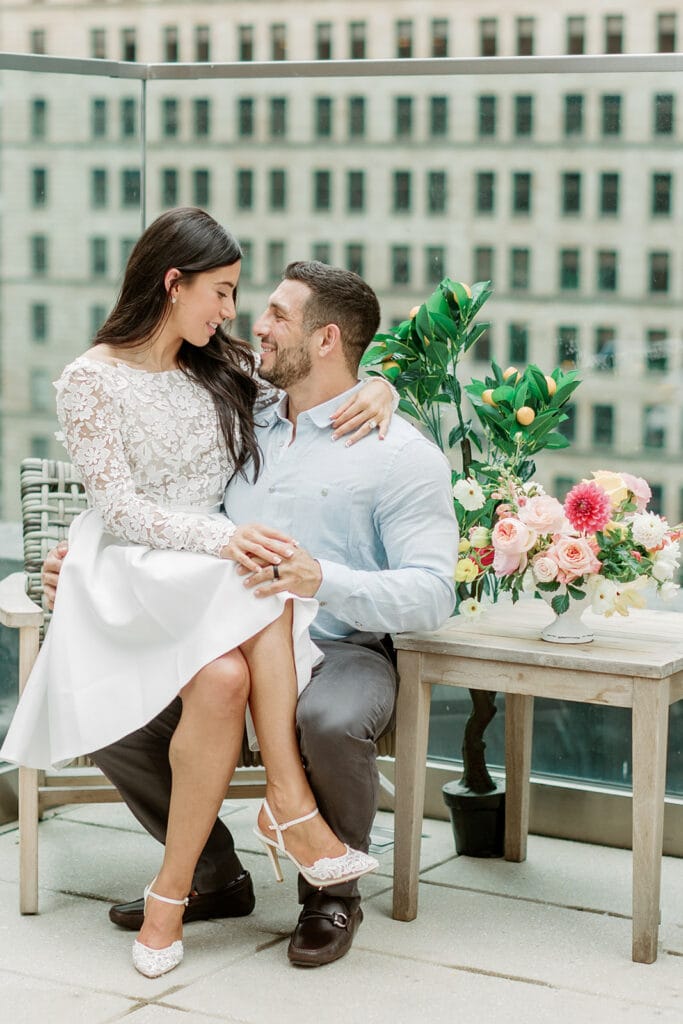 Colorful rooftop Hotel Monaco Bridal Shower