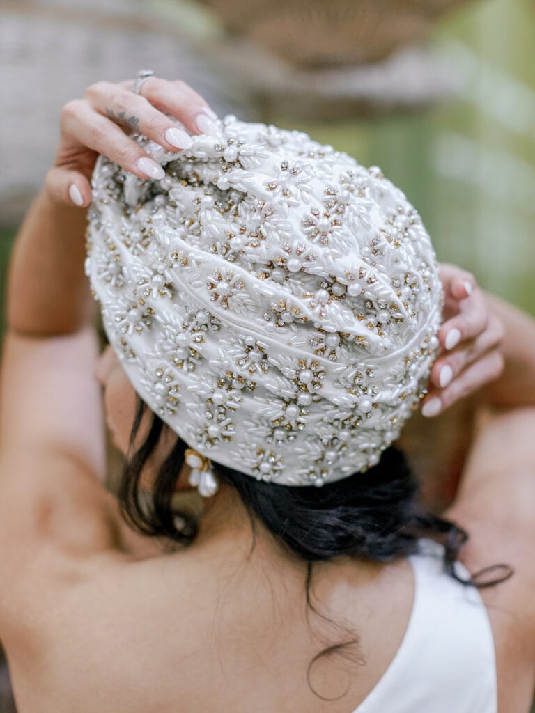 Embellished bridal turban