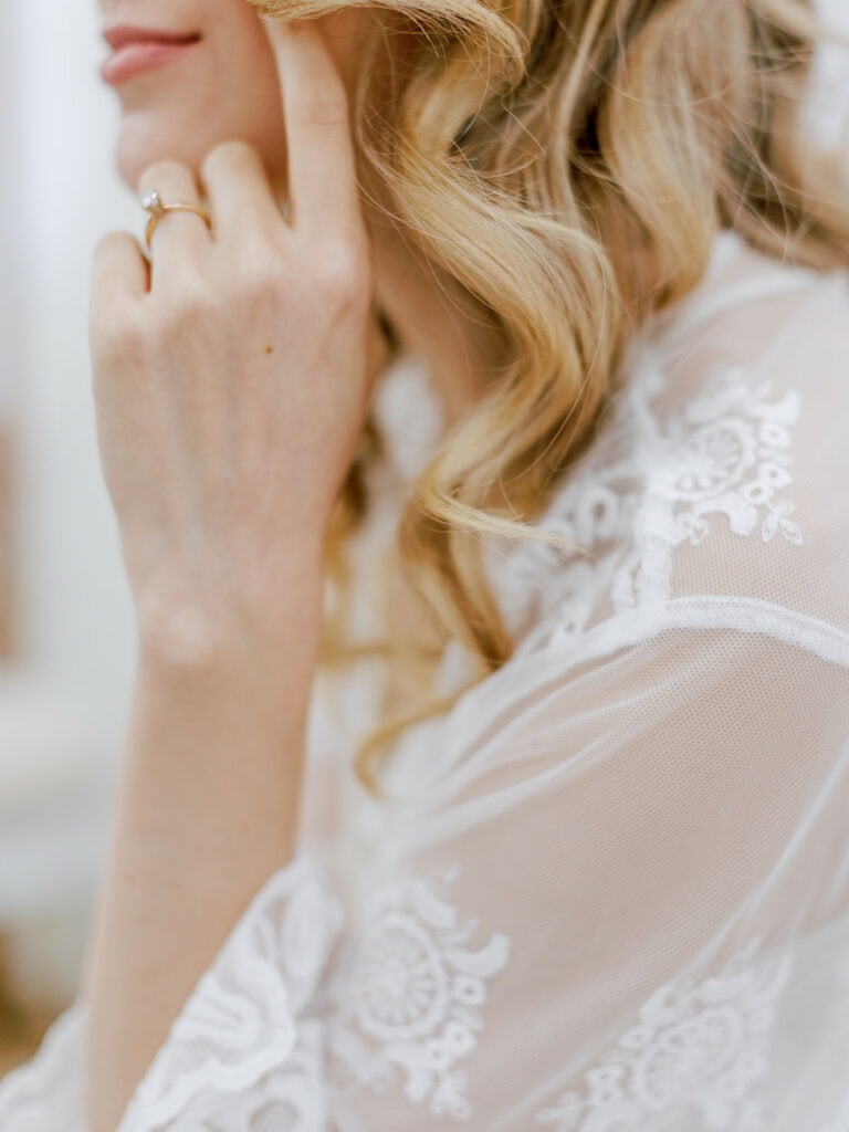 Lace wedding getting ready robe