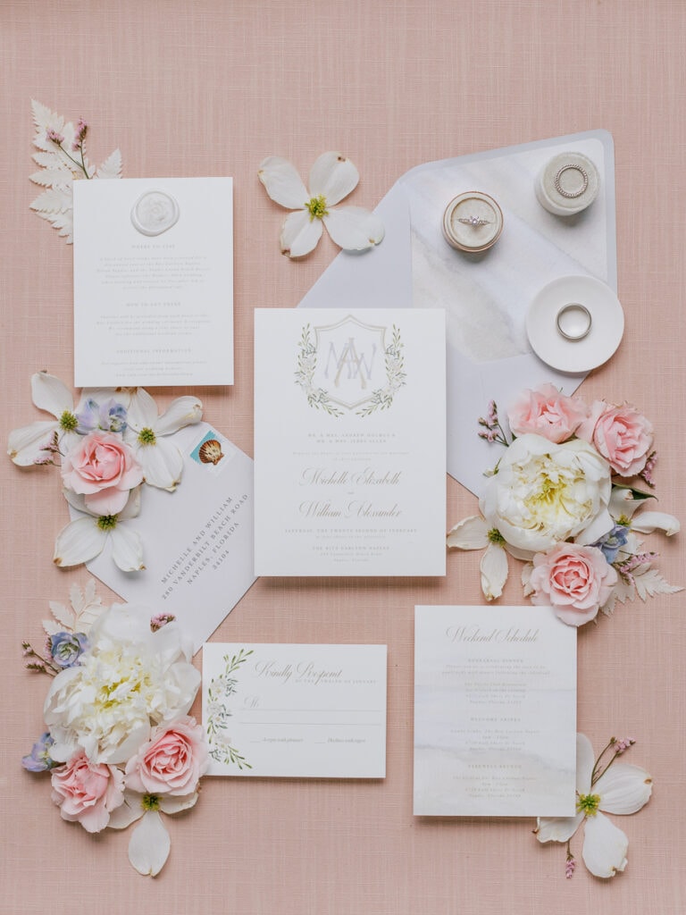 Timeless wedding invitation suite design