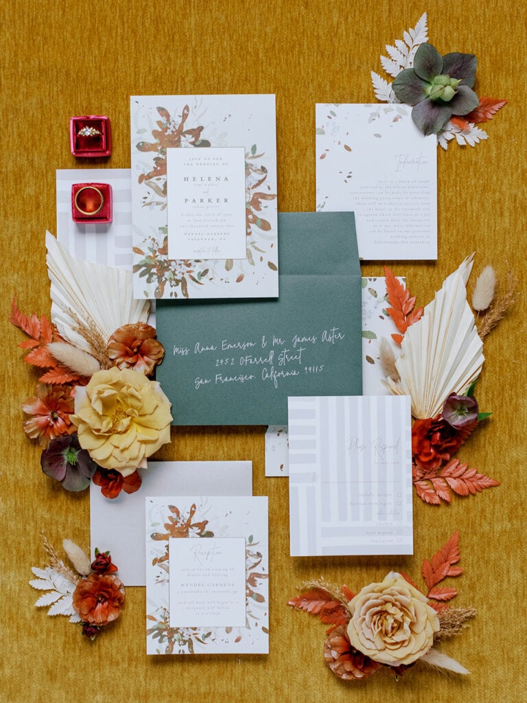 Bohemian wedding stationery design