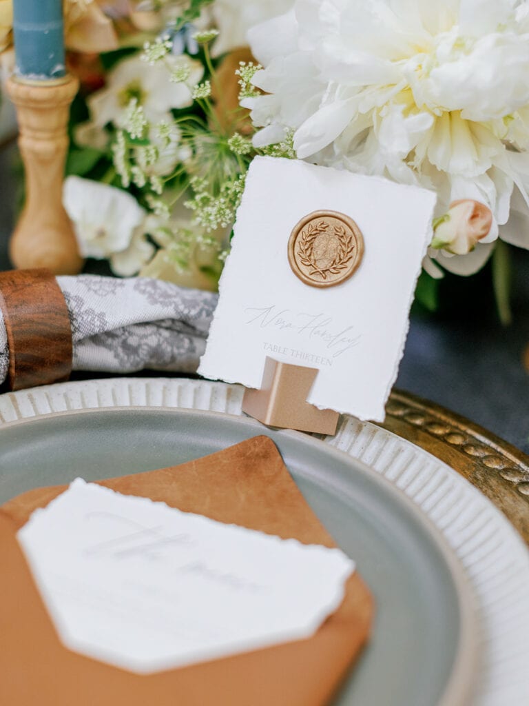 Wedding wax seal escort cards