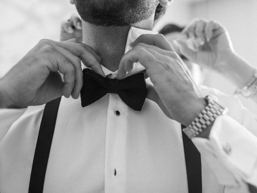 Black wedding bow tie