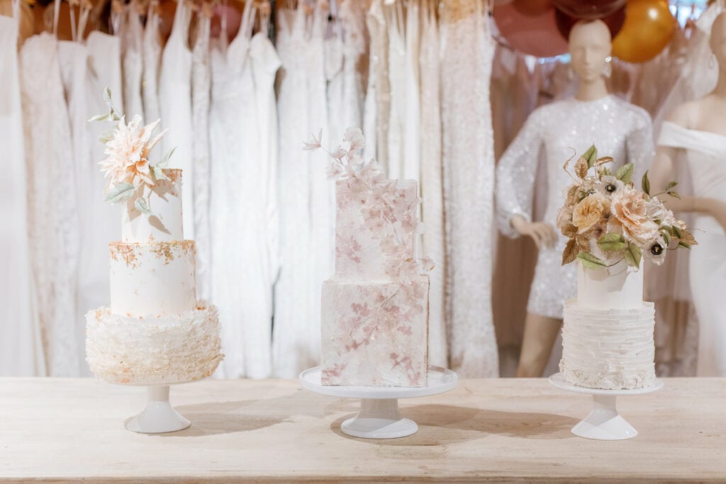 Fine art wedding cake display