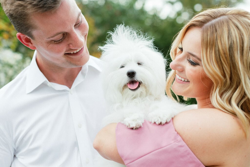 Engagement photos with dog