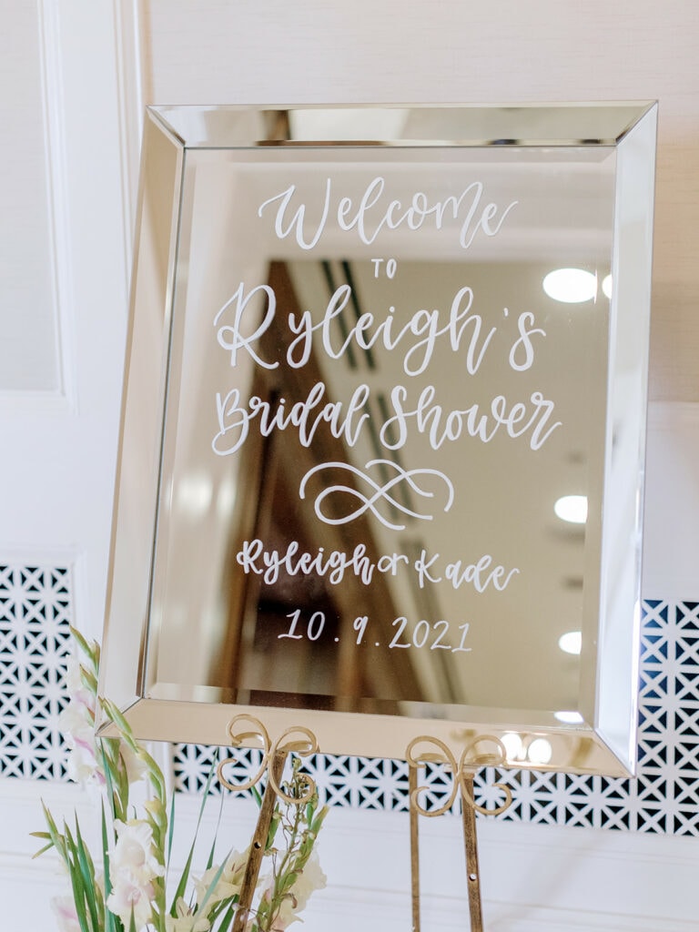 Mirror Bridal Shower Welcome Sign