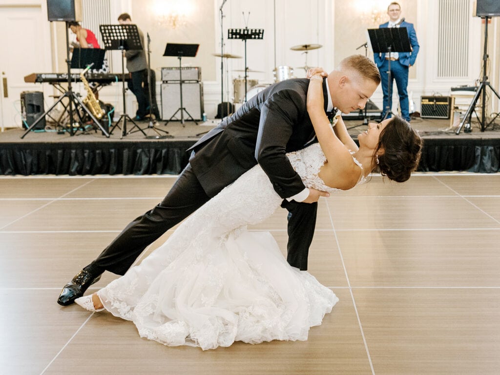 bride and groom first dance at nemacolin woodlands resort wedding