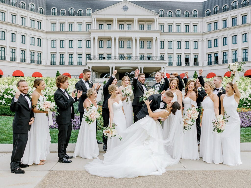 wedding party at nemacolin woodlands resort