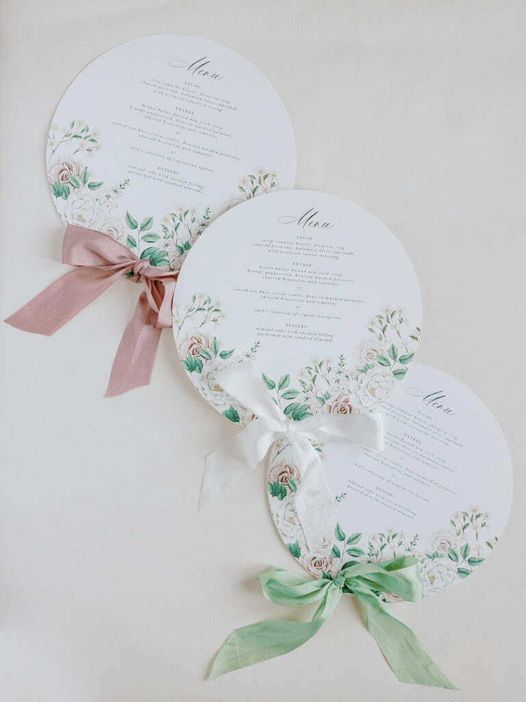 Fine Art Wedding Menu