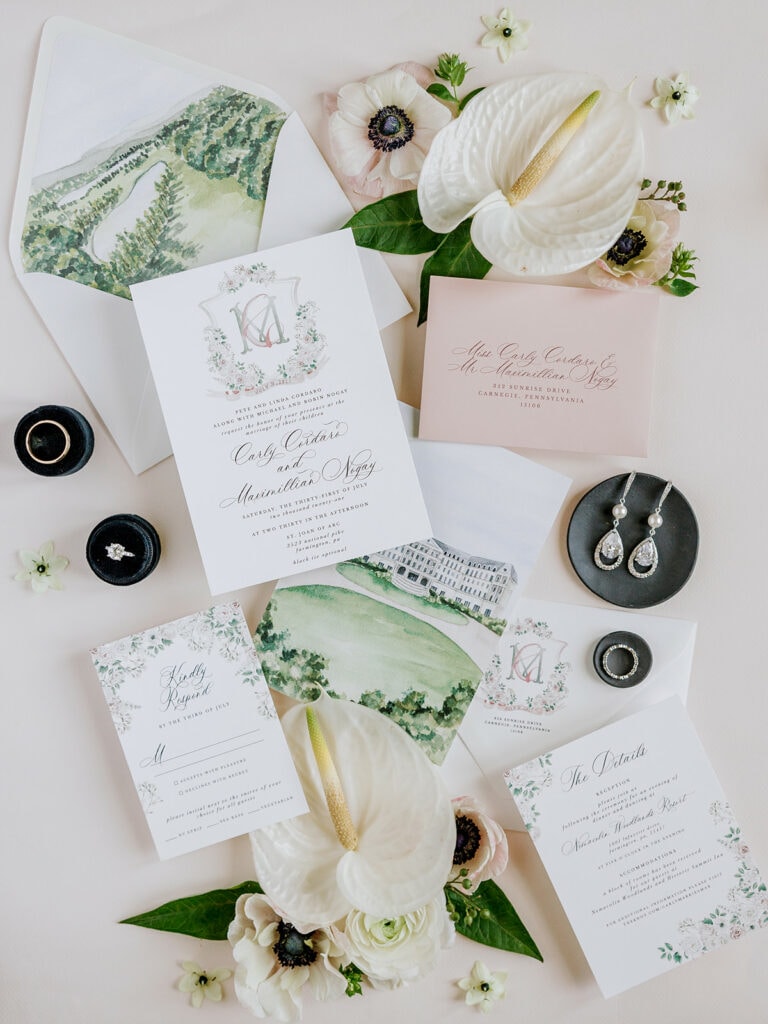 wedding invitation and accessories