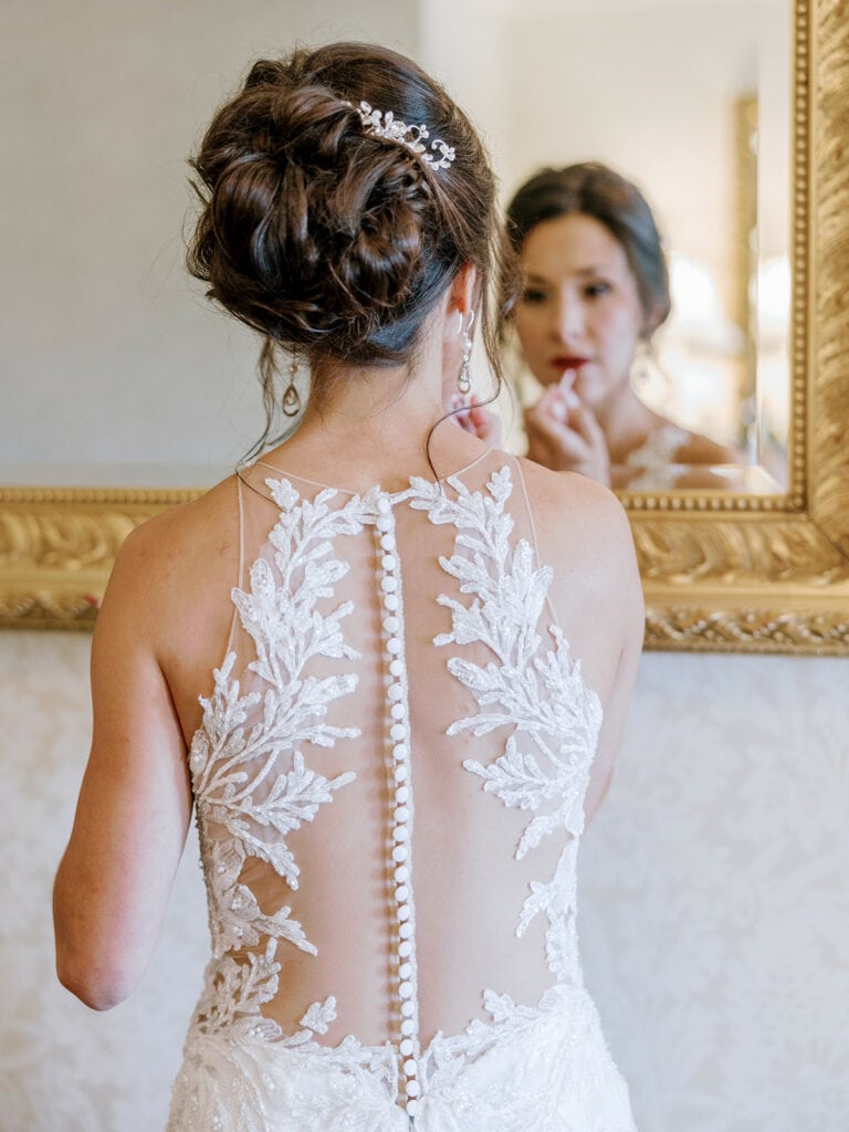 bride getting ready at nemacolin woodlands resort