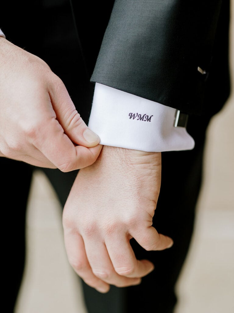 Monogrammed Wedding Tuxedo Sleeve