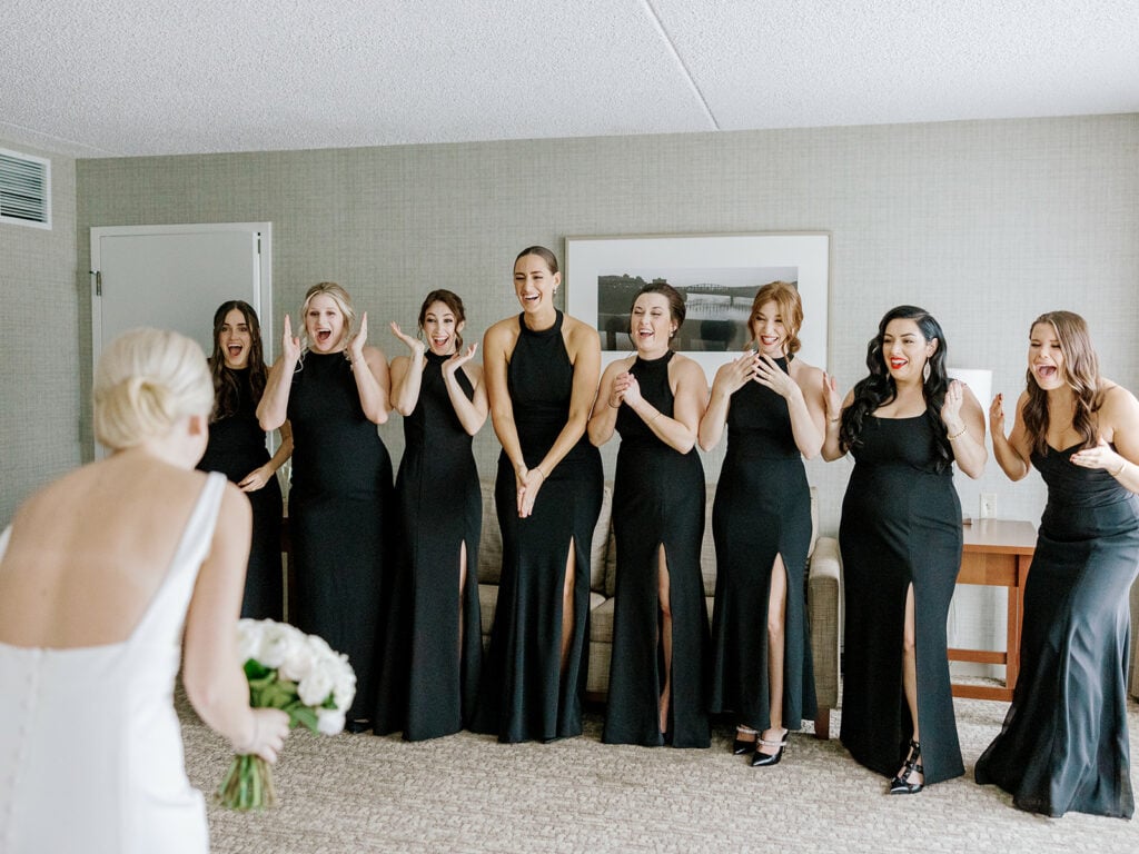 Black Floor Length Bridesmaids Dresses