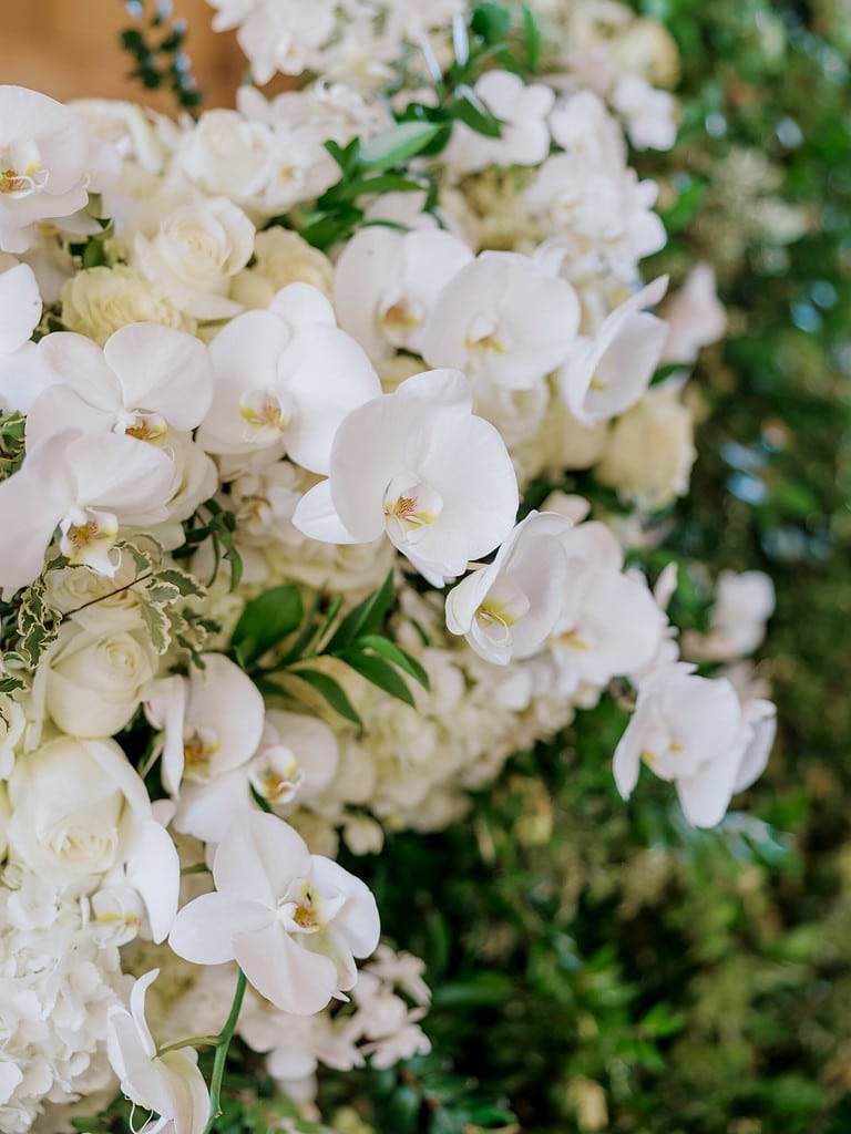 Photo of Heinz Chapel wedding ceremony flowers.