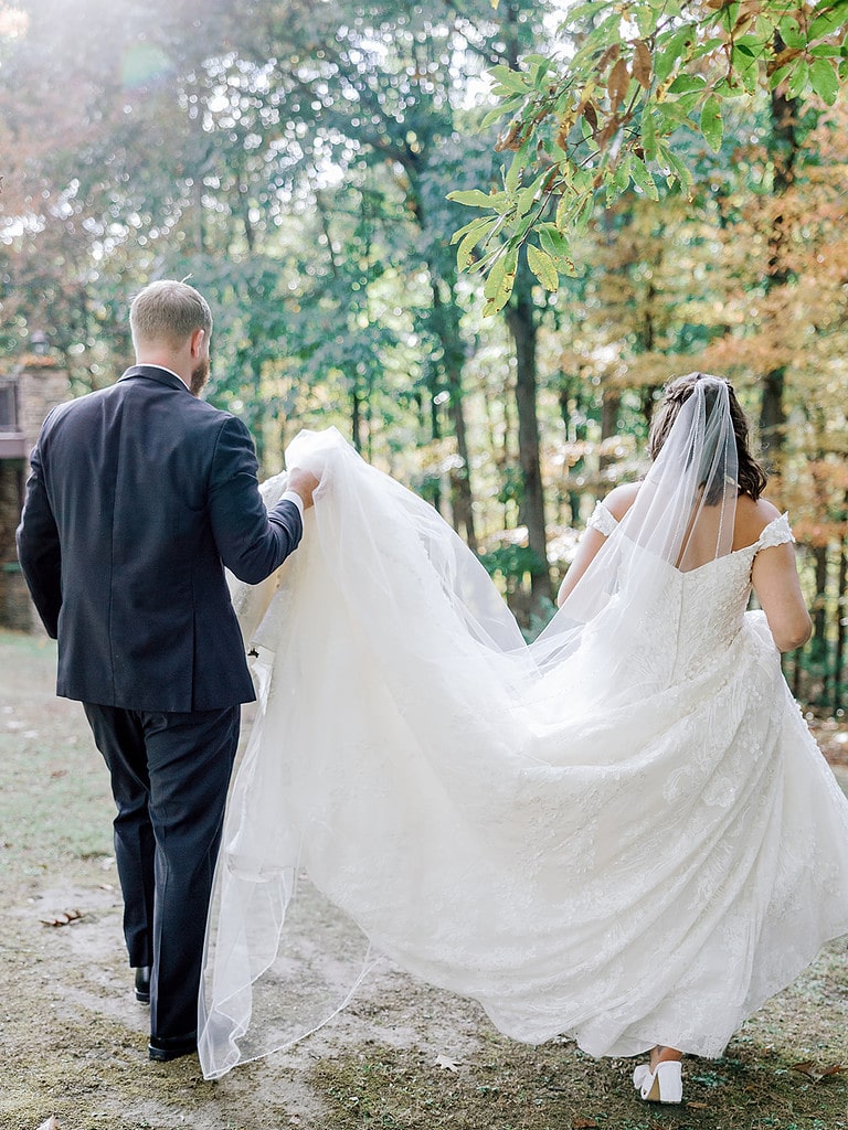 Photo of bride and groom at a fall wedding in Pennsylvania. Pittsburgh Fall Tented Wedding on a Private Estate