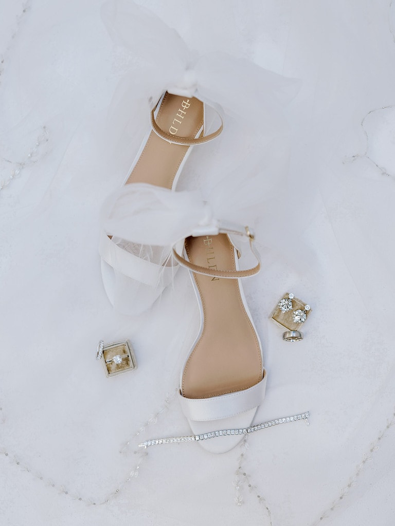 Photo of bridal shoes.