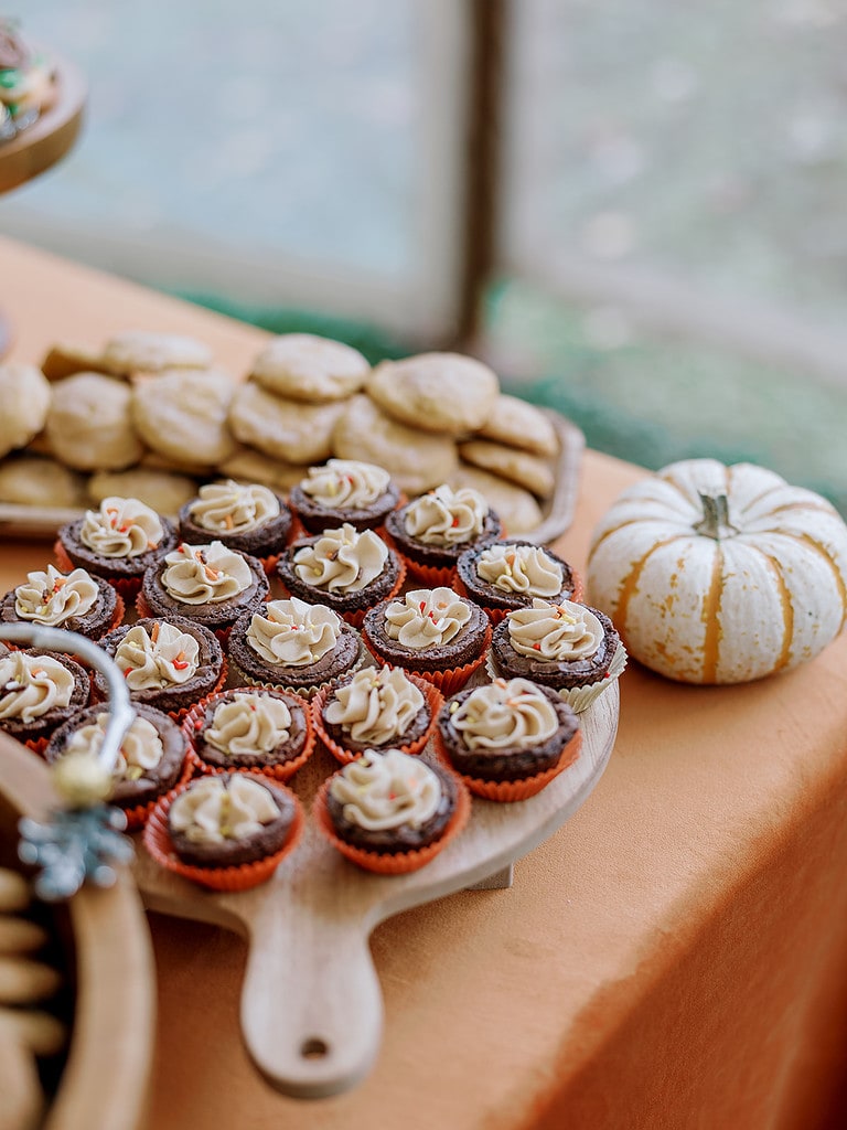 Photo of a Pittsburgh cookie table at a fall wedding.