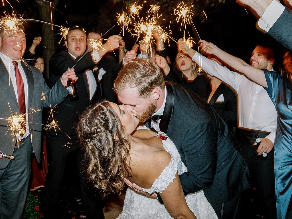 Pittsburgh Fall Tented Wedding on a Private Estate Sparkler exit